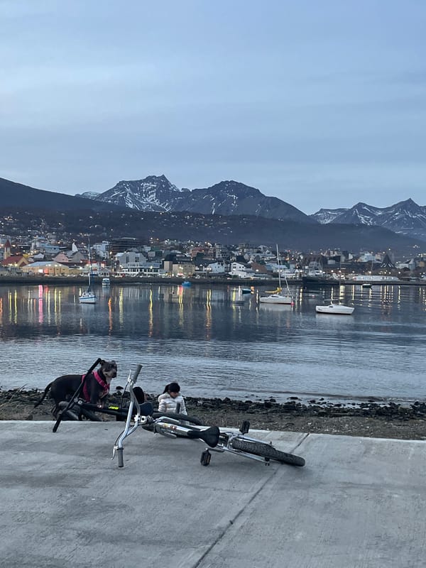 Twilight scenes captured across Ushuaia waterfront and mountains