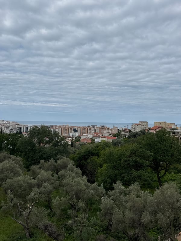Panoramic views of Montenegrin coastal town documented by witness