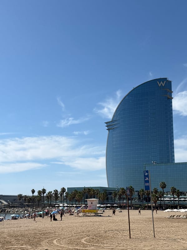 Morning fitness activities at Barcelona's Nova Icària Beach