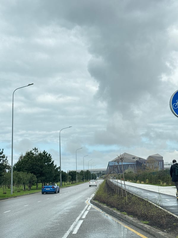 Morning traffic observed on overcast Sirius, Russia road