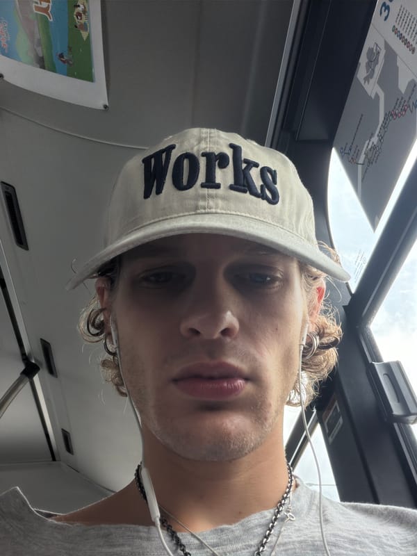 Close-up cap selfie on the streets of Seoul