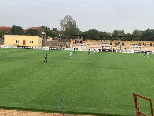 Soccer match underway at Nasara Stadium in Tudun Wada