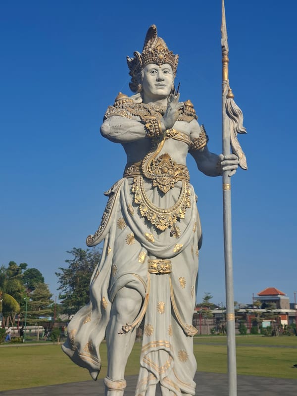 Morning activity at Gianyar's public square, Bali