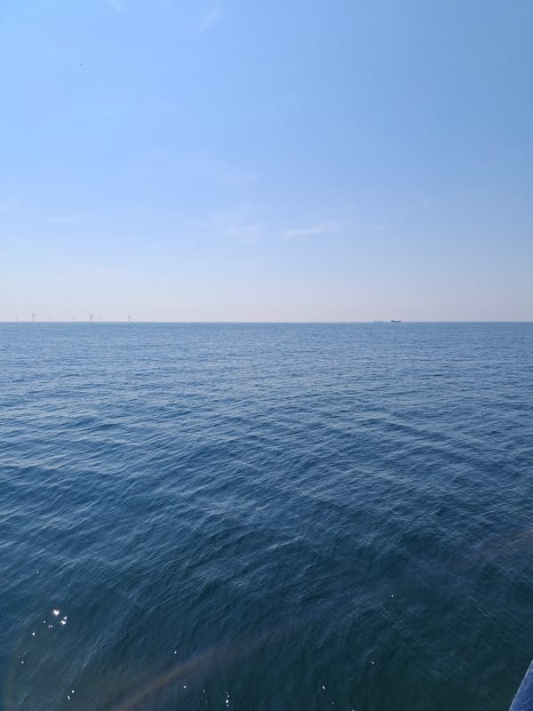 Sea view documented near Amsterdam with blue sky