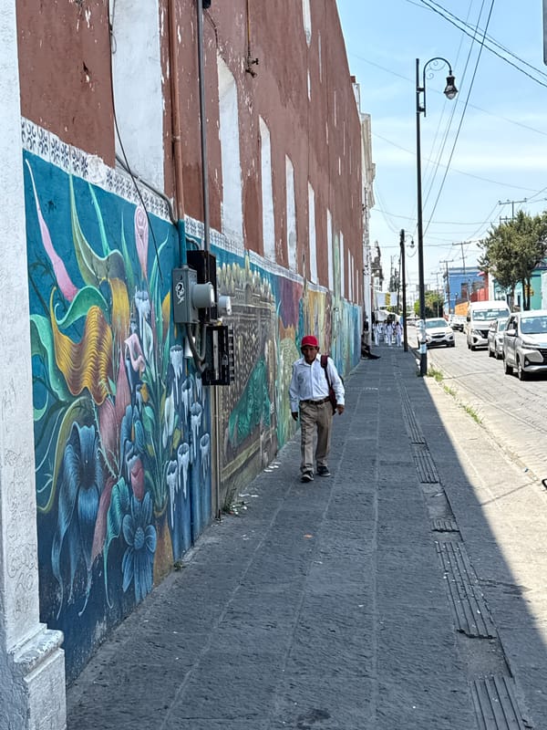 Evening walk documents colonial Puebla's churches and street vendors
