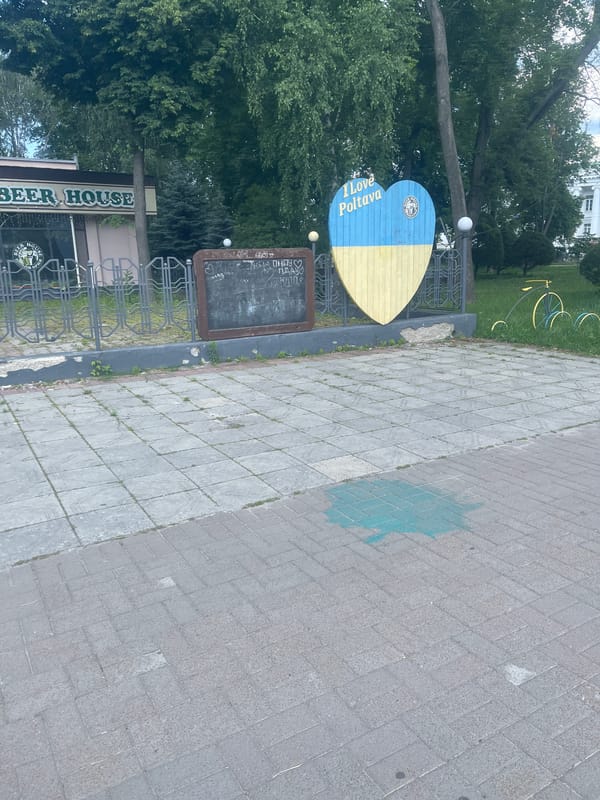 Sunny afternoon walk through parks and monuments in Poltava