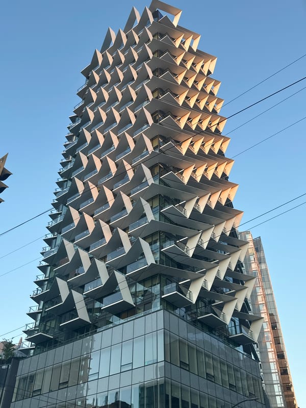 Early morning street photography documents Vancouver downtown architecture