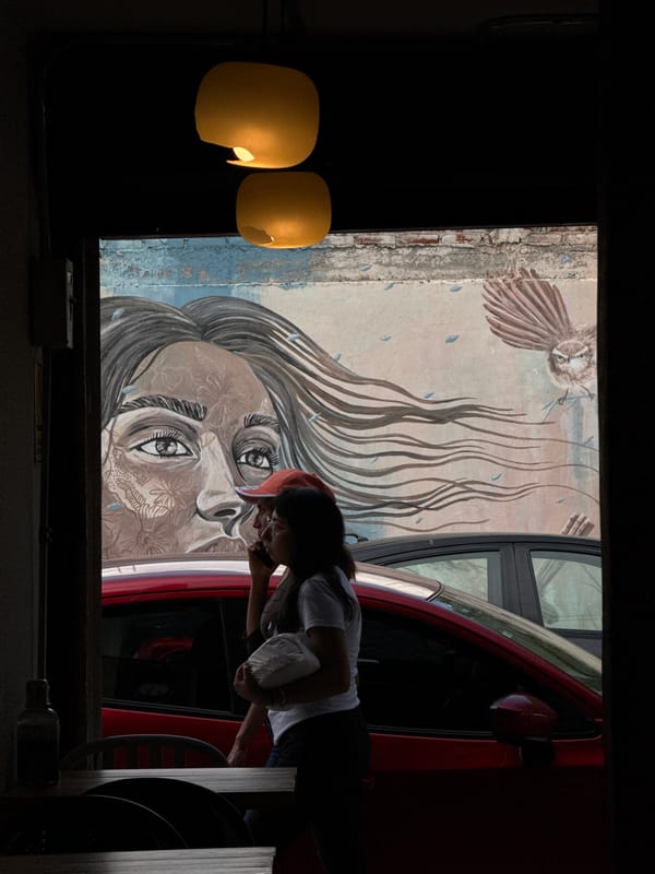 Evening cafe visit and sightseeing documented in Cholula, Mexico