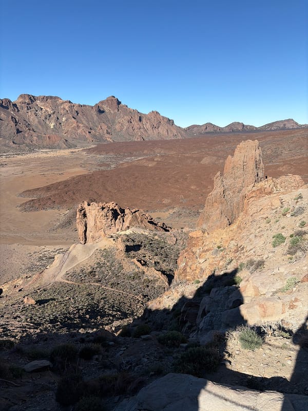 Aerial view captured of rocky canyon landscape in La Orotava