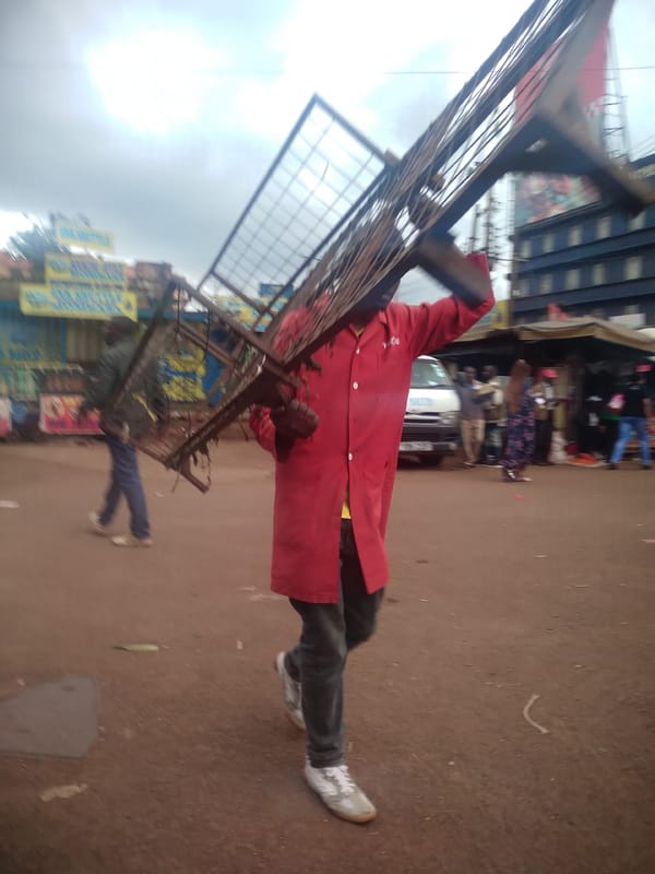 Busy market day captured across central Nyeri, Kenya
