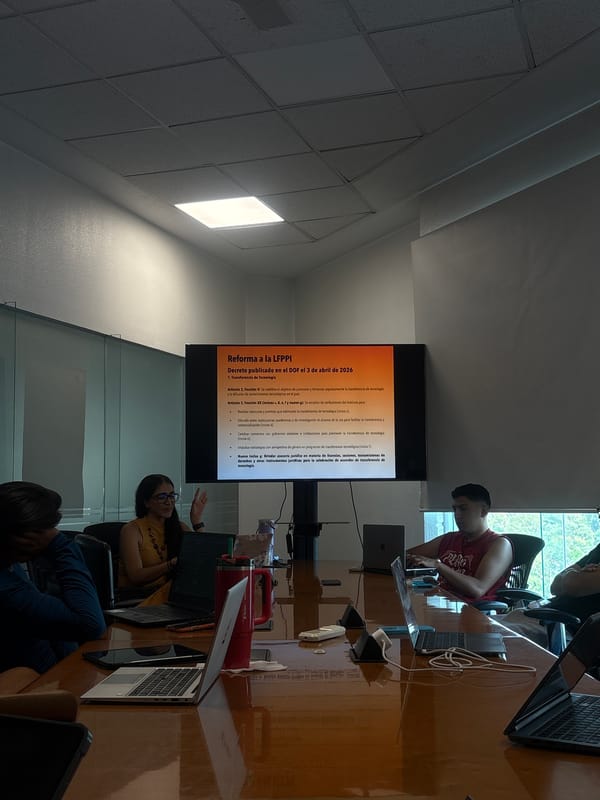 Evening business meeting documented in Puebla office conference room