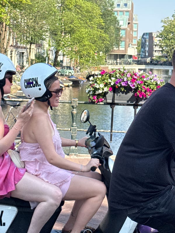 Sunny afternoon on Amsterdam's canal streets and museum district