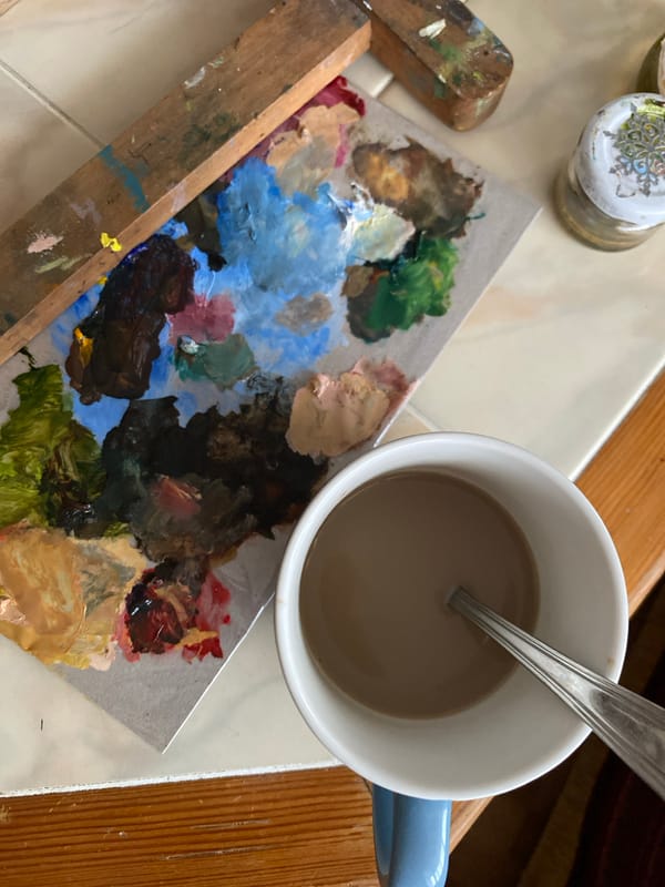 Inside an artist's apartment on a rainy day in Bílina