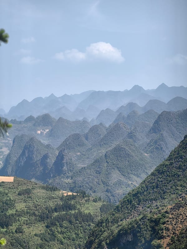 Mountain landscape photographed in Lũng Cú Commune, Vietnam