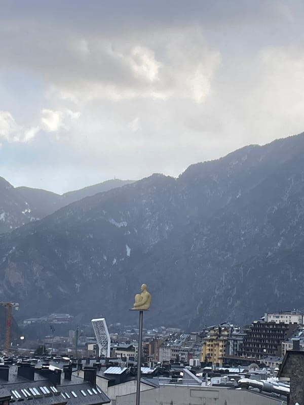 Cityscape view captured of Andorra la Vella against mountains