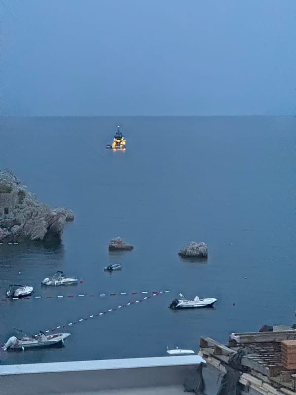 Twilight over the Adriatic coast at Kamenovo, Montenegro