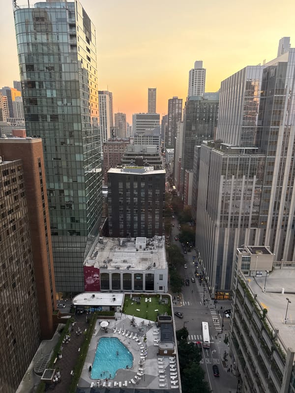 Chicago skyline at dusk, multiple angles