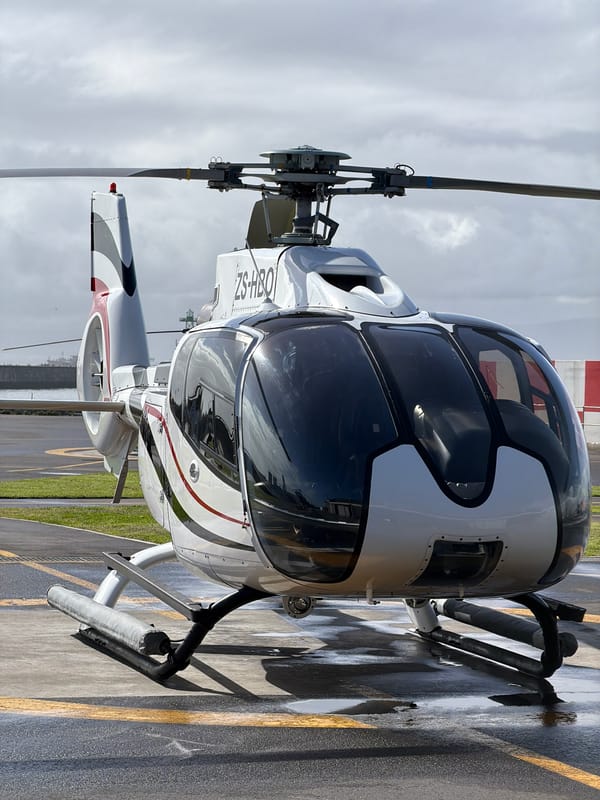Helicopter activity documented at Cape Town aviation facility