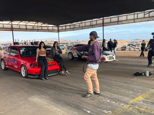 Drag racing event underway at covered track in Arica, Chile