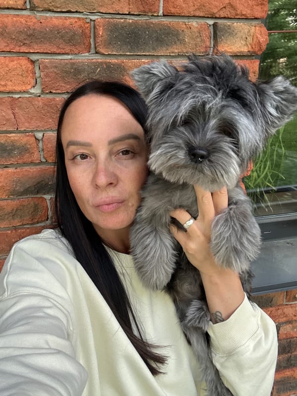 Family moments with gray dog captured in Chaikovsky, Russia