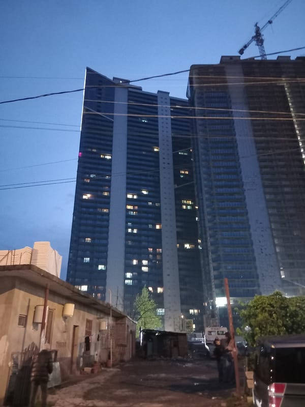 Twilight scenes captured across Batumi's developing urban landscape