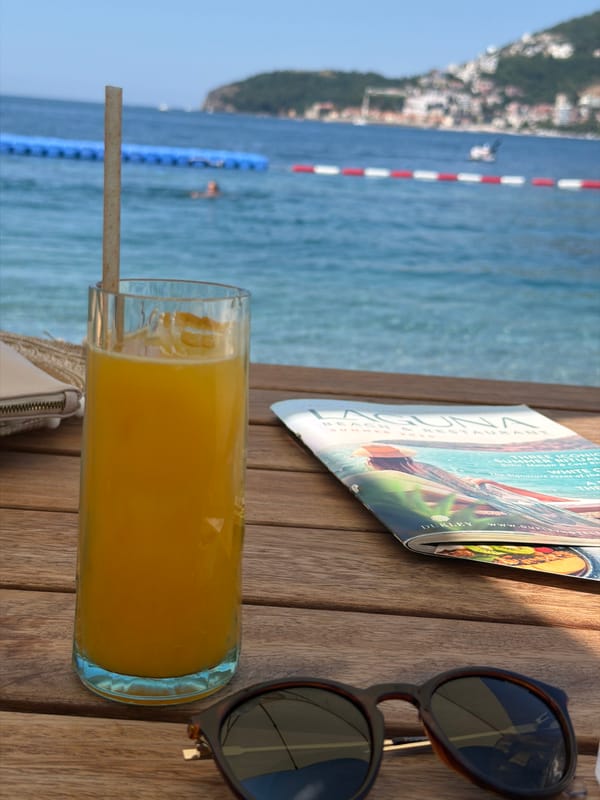 Lazy beach club morning in Budva, Montenegro