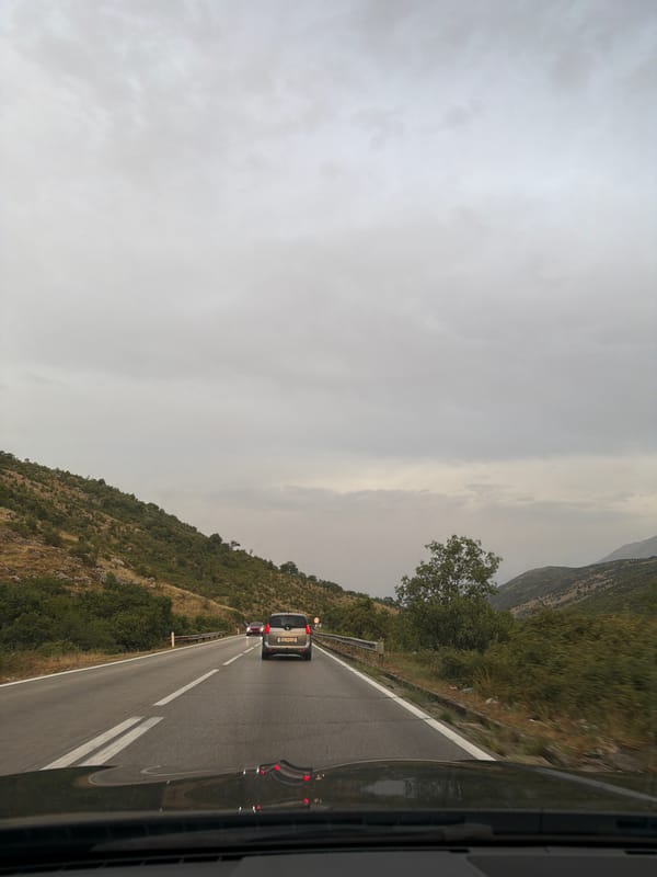 Wet roads in Cerovo after summer rain, Montenegro