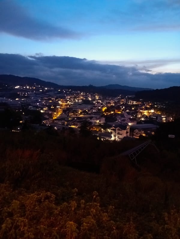 Day-to-night views captured across Đà Lạt's hilly landscape