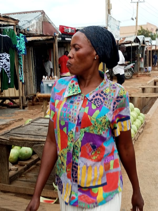 Busy market streets in Gombe and Tempure, mid-afternoon Nigeria