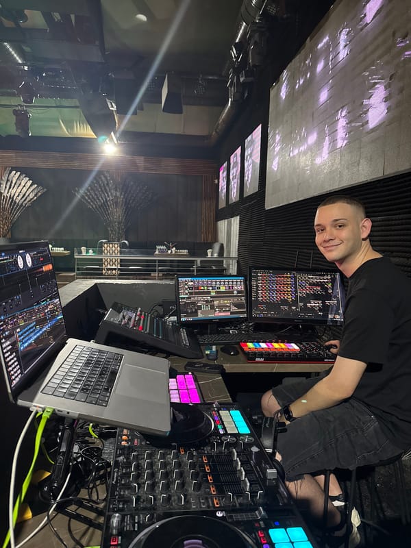 DJ performs at club venue in Tsarevo, Bulgaria