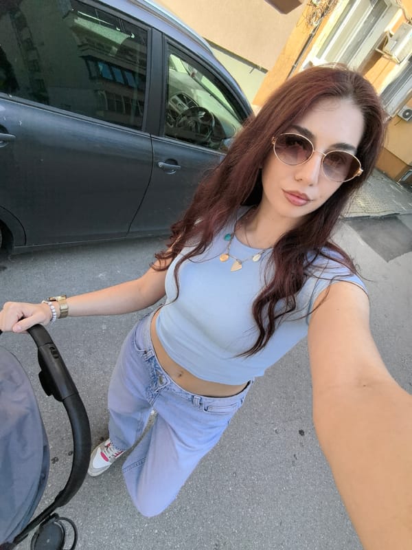 Woman with stroller spotted in early morning Stara Zagora