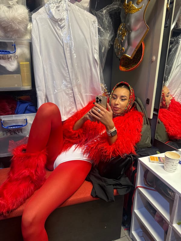 Woman photographed in colorful attire across Dubai locations