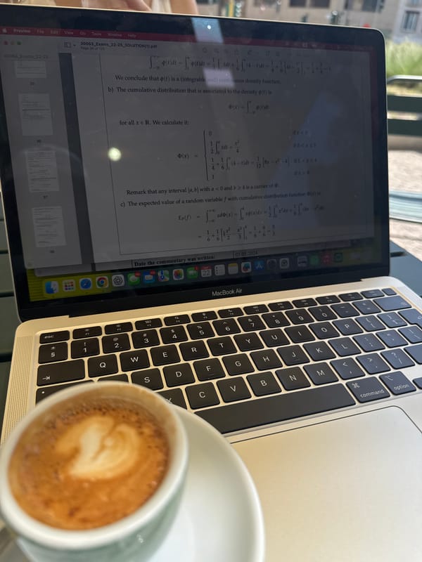 Coffee and laptop with math formulas spotted in Milan
