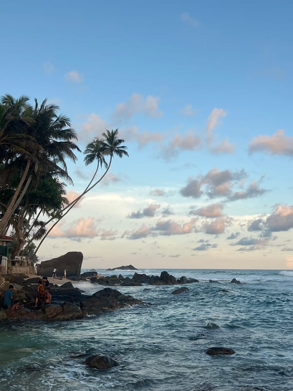 Coastal scenery documented in Talpe, Sri Lanka