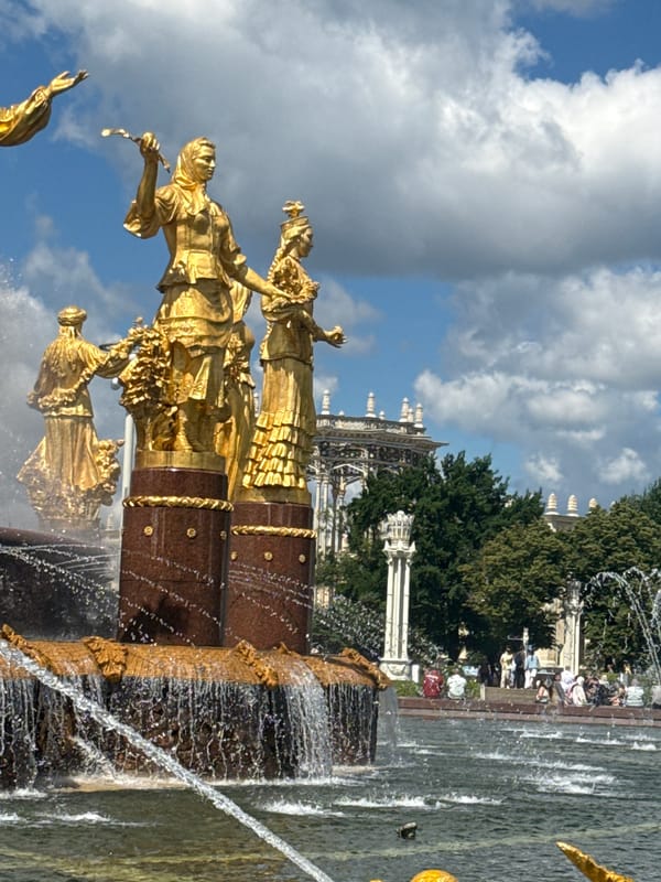 Exploring VDNKh's Soviet-era fountains and pavilions in Moscow