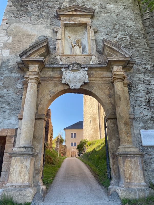 Historic castle complex photographed in Straßburg, Austria
