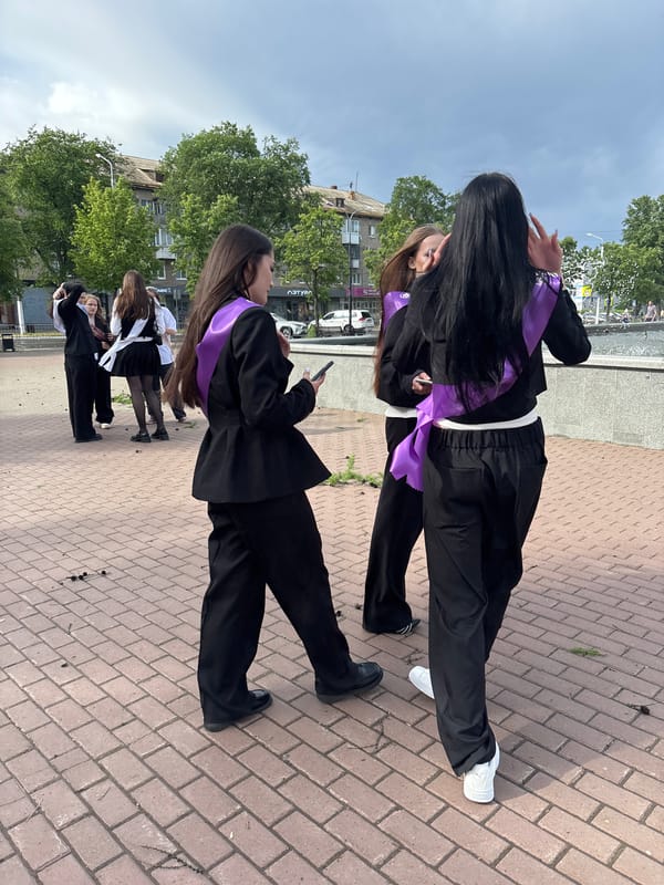 Everyday life moments captured across Chaikovsky, Russia during graduation season
