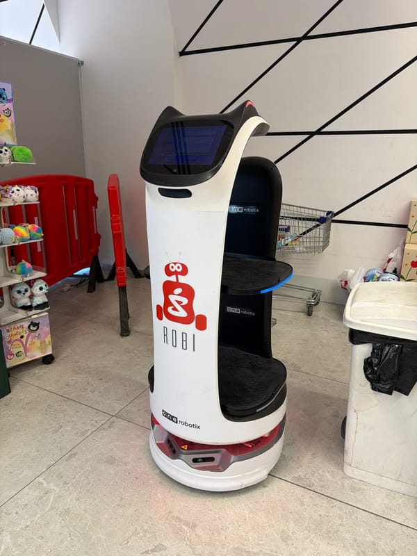 Service robot with display screen spotted in Bat Yam