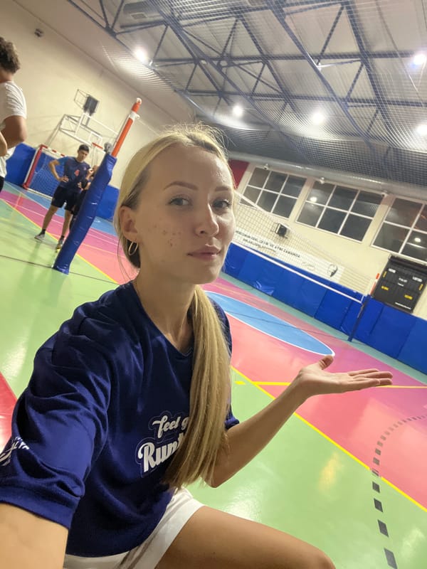 Volleyball session at an indoor gym in Antalya
