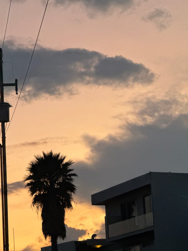 Dusk cityscape photographed in San Bernardino Tlaxcalancingo, Mexico