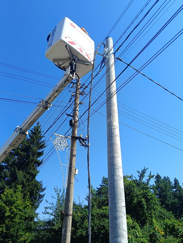 Utility work and summer blooms in Oreshak, Bulgaria
