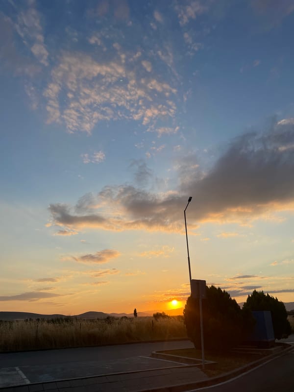 McDonald's stop at sunset in Hadzhidimitrovo, Bulgaria