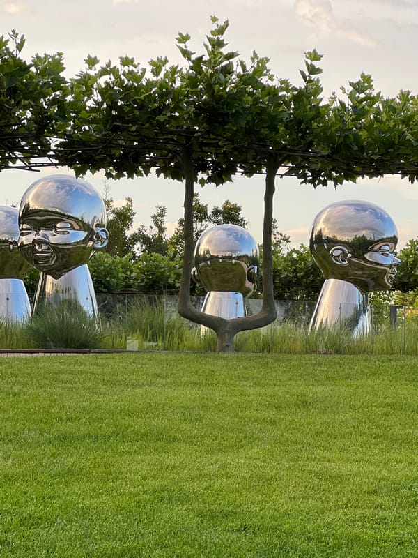 Witness documents Krasnodar cityscape including baby head sculpture installation