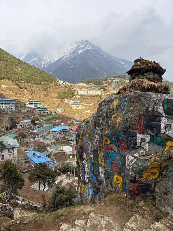 Aerial view captured of Namche village in Nepal