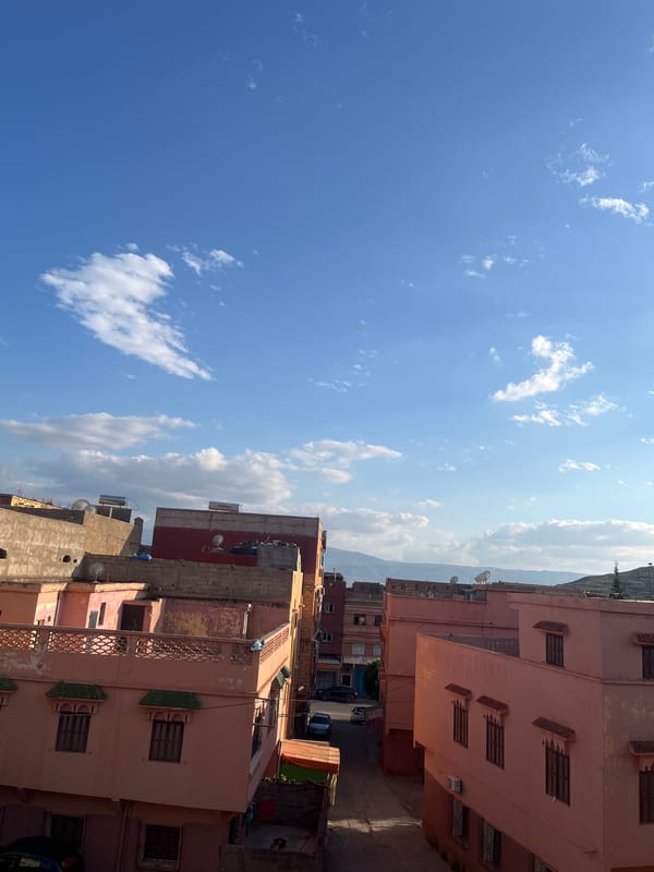 Daily life documented in Ouaouizert, Morocco during evening hours