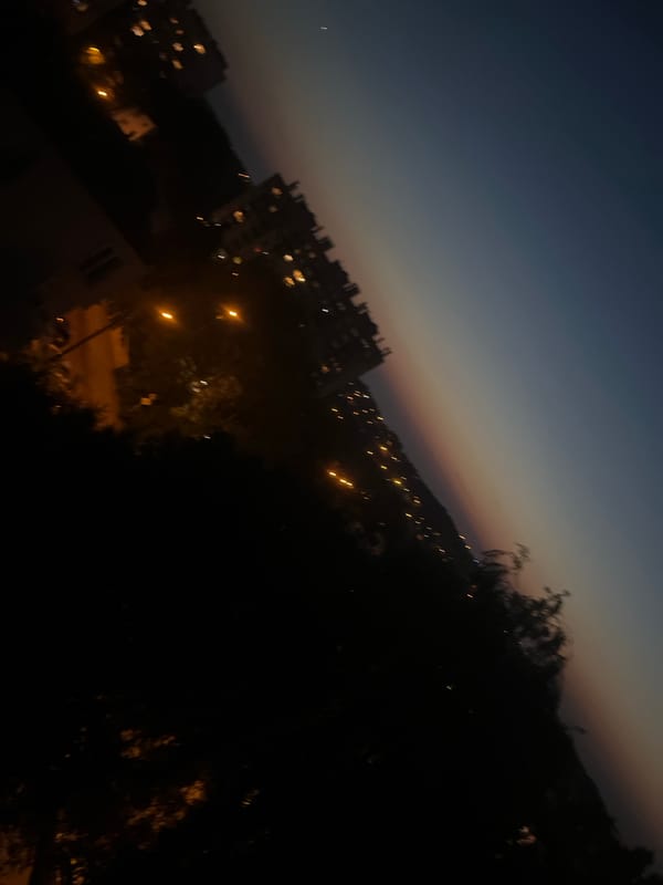 City skyline caught between dusk and dark