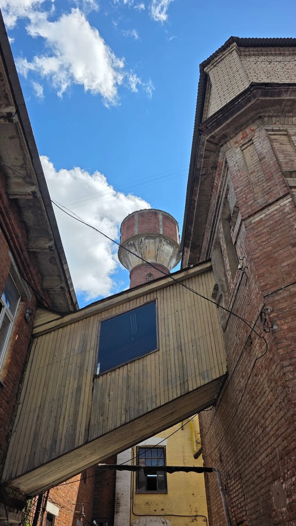 Abandoned red brick industrial complex in Ivanteyevka, Russia