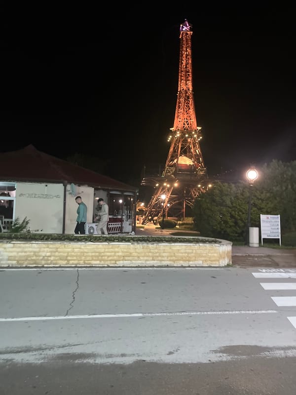 Varna's Eiffel Tower replica glows blue in nighttime display