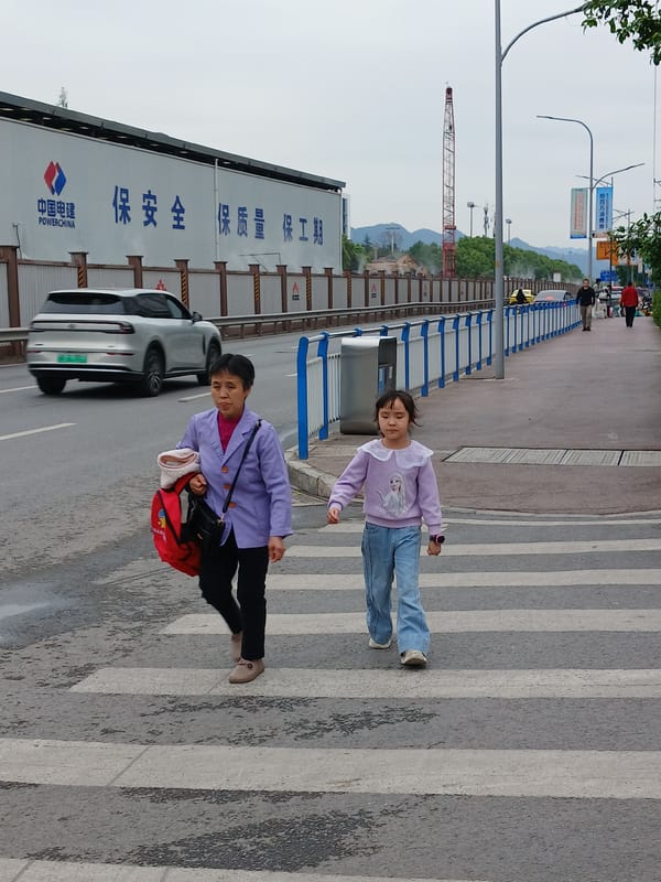 Morning street activity in Chongqing High-tech Zone