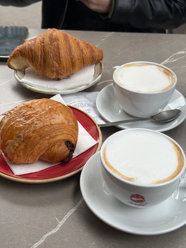 Morning coffee service observed at Milan cafe